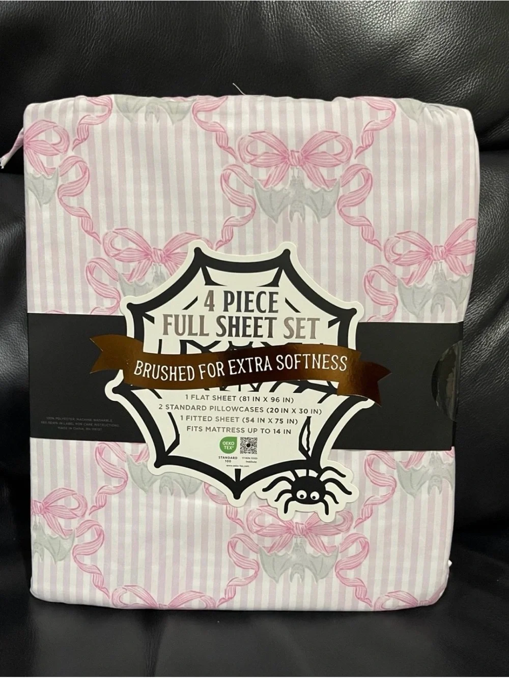 Halloween ENVOGUE Coquette Bows and Bats Full Sheet Set